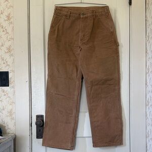 Carhartt Lined Dungaree Fit Tan Work Chinos - Straight Leg
